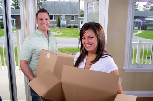 Professional movers handling furniture pick-up in Hampstead